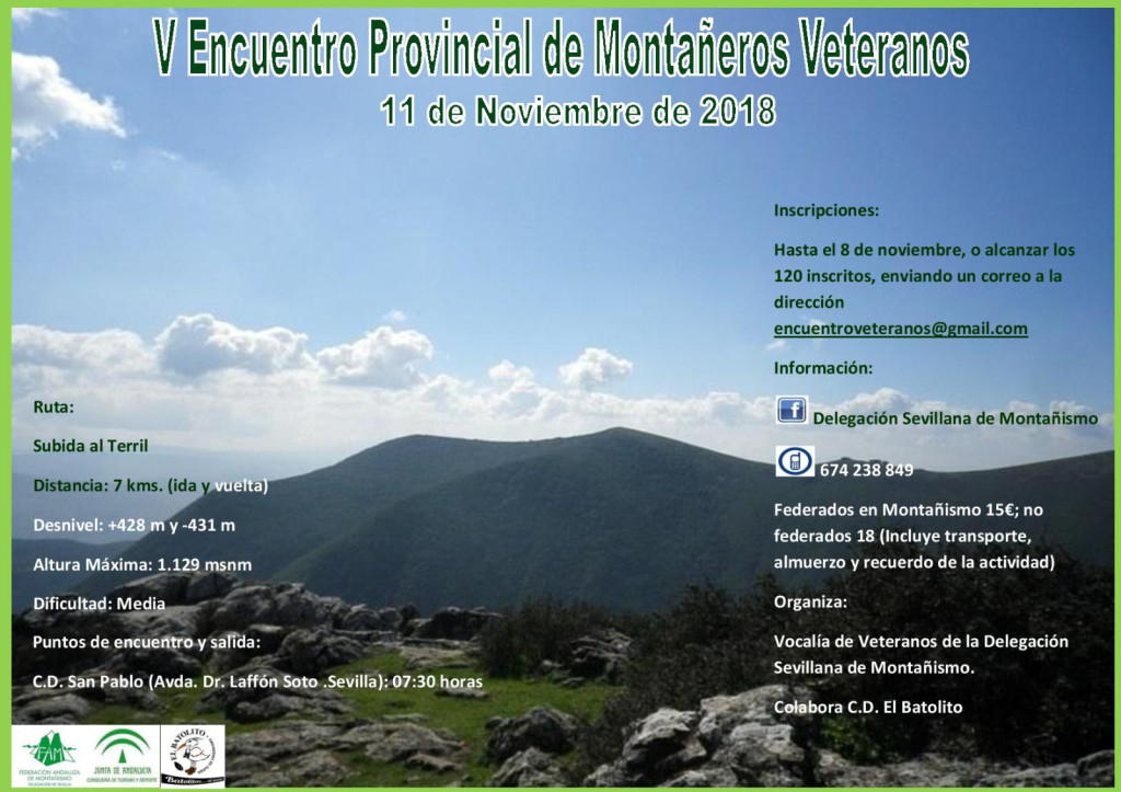 Cartel del V Encuentro Provincial de Montañeros Veteranos