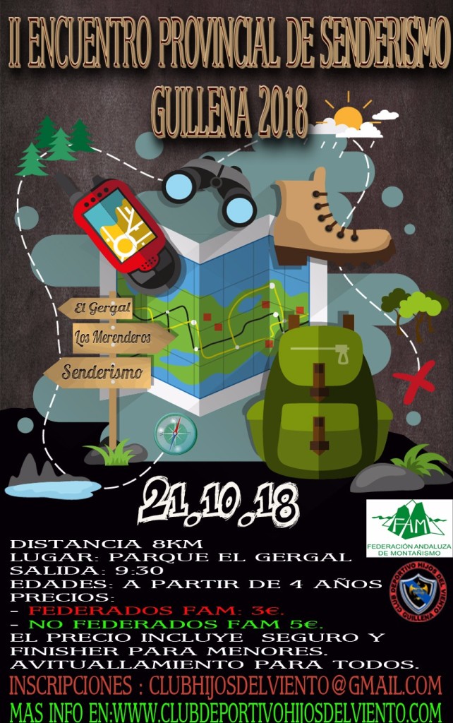 Cartel del II Encuentro Provincial de Senderismo Guillena 2018