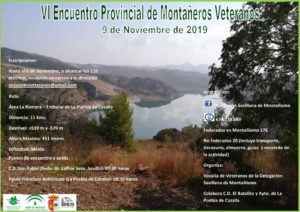Cartel convocatoria VI encuentro provincial de montañeras y montañeros veteranos 2019